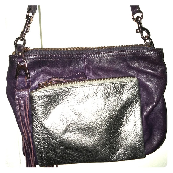 B.Makowsky Purple and Silver Purse - Picture 2 of 3
